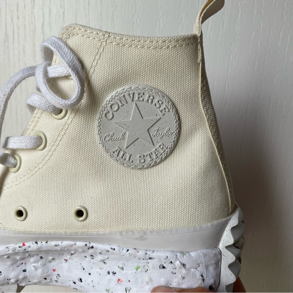 Converse Run Star Hike Crater Hi White and Cream Sneakers Size 5.5 - Picture 8 of 14